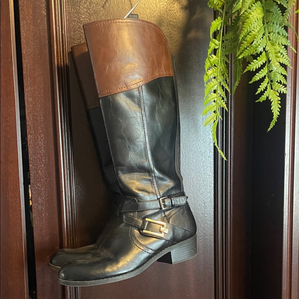Liz Claiborne Black & Brown Trevi Riding Boots